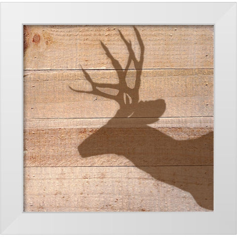 Deer White Modern Wood Framed Art Print by Seay, Anne