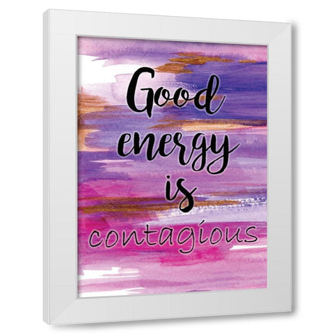 Good Energy White Modern Wood Framed Art Print by Seay, Anne
