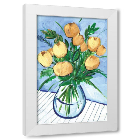 Yellow Centerpiece II White Modern Wood Framed Art Print by Seay, Anne