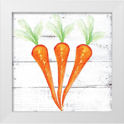 Farm Fresh Carrots White Modern Wood Framed Art Print by Seay, Anne