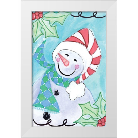 Happy Snowman II White Modern Wood Framed Art Print by Seay, Anne