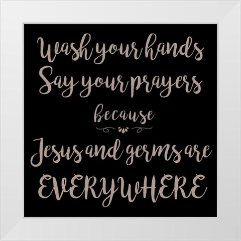 Wash Your Hands White Modern Wood Framed Art Print by Seay, Anne