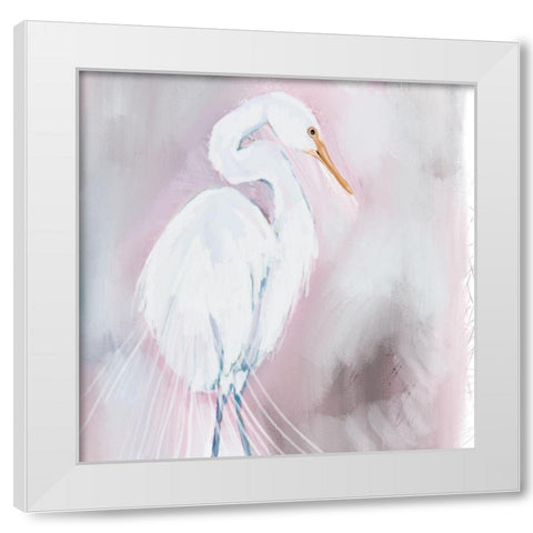 Beach Bird White Modern Wood Framed Art Print by Seay, Anne