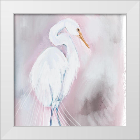 Beach Bird White Modern Wood Framed Art Print by Seay, Anne