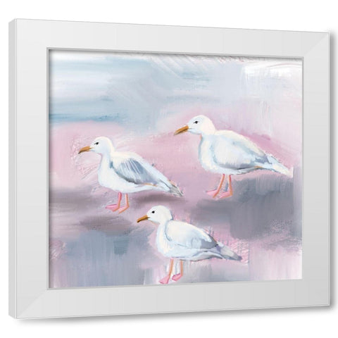 Beach Bird III White Modern Wood Framed Art Print by Seay, Anne