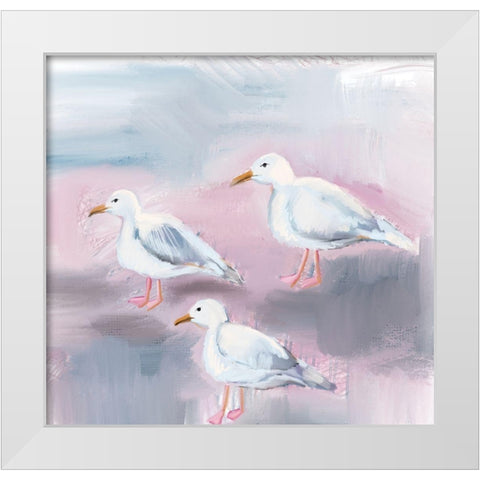 Beach Bird III White Modern Wood Framed Art Print by Seay, Anne