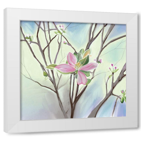 Flower White Modern Wood Framed Art Print by Seay, Anne