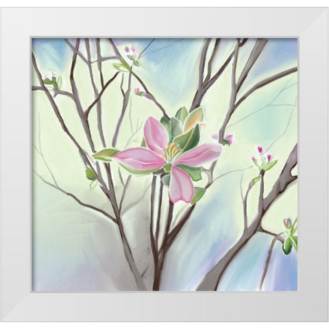 Flower White Modern Wood Framed Art Print by Seay, Anne