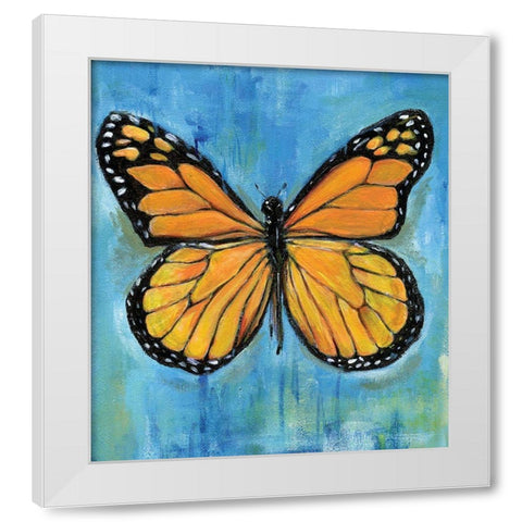 Butterfly White Modern Wood Framed Art Print by Seay, Anne