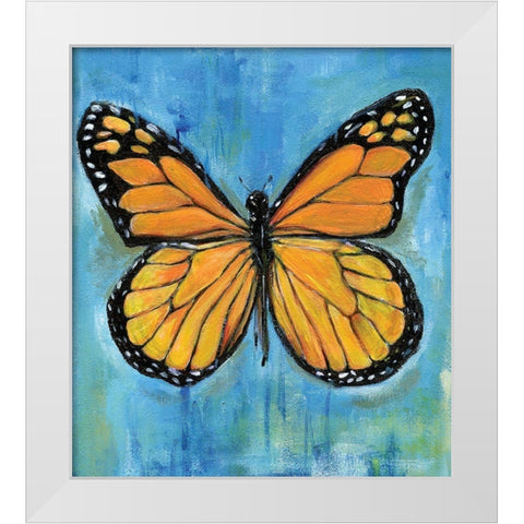 Butterfly White Modern Wood Framed Art Print by Seay, Anne