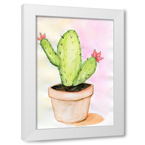 Cactus White Modern Wood Framed Art Print by Seay, Anne