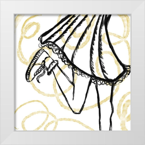 Gold Lace White Modern Wood Framed Art Print by Seay, Anne