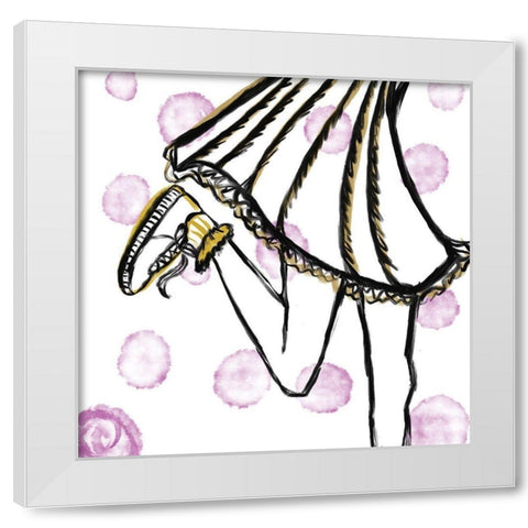 Pink Bubbles White Modern Wood Framed Art Print by Seay, Anne