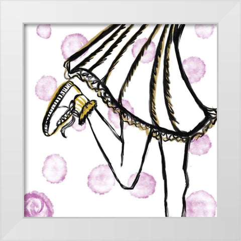 Pink Bubbles White Modern Wood Framed Art Print by Seay, Anne
