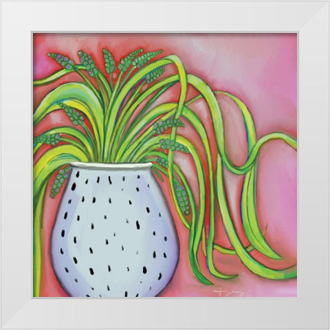 Spider Basil White Modern Wood Framed Art Print by Seay, Anne