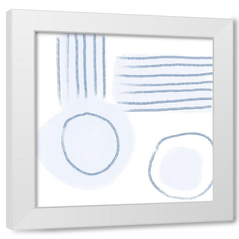 Blue Monday White Modern Wood Framed Art Print by Seay, Anne