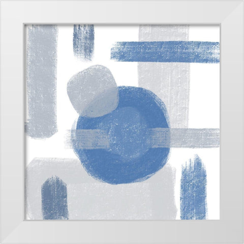 Blue Monday II White Modern Wood Framed Art Print by Seay, Anne