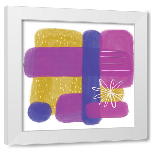 Perky Purple White Modern Wood Framed Art Print by Seay, Anne