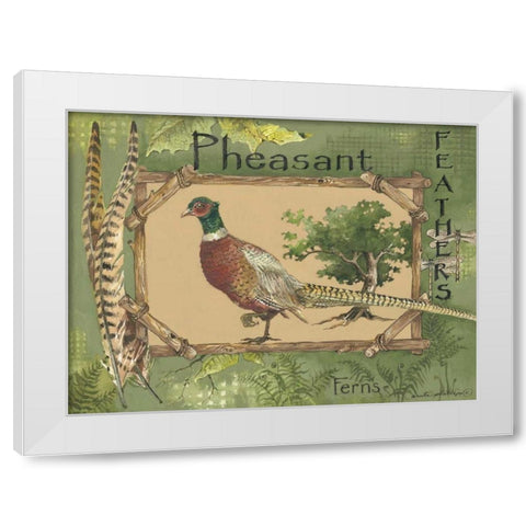 Pheasant White Modern Wood Framed Art Print by Phillips, Anita