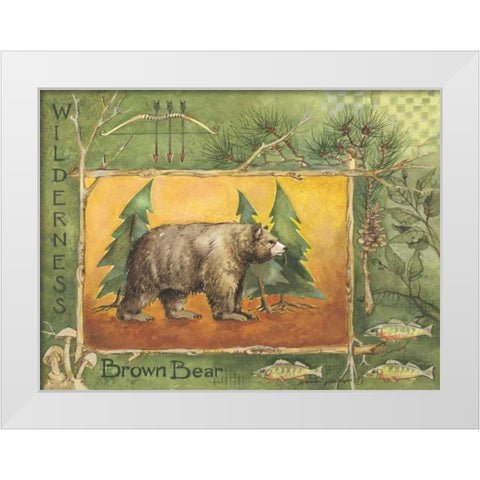 Brown Bear White Modern Wood Framed Art Print by Phillips, Anita