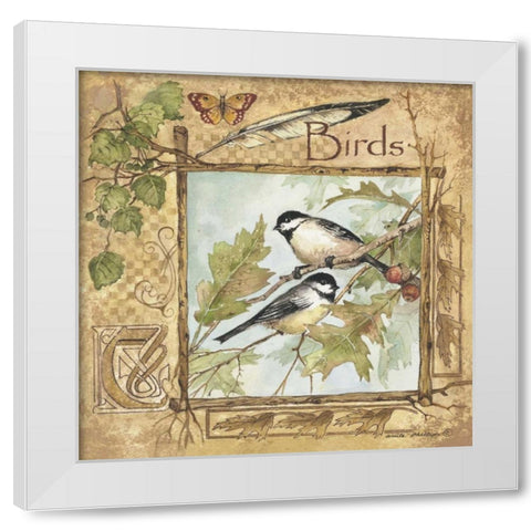 Birds White Modern Wood Framed Art Print by Phillips, Anita