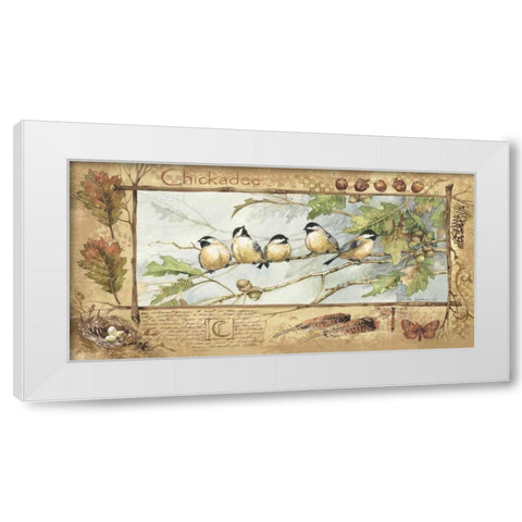 Chickadee White Modern Wood Framed Art Print by Phillips, Anita