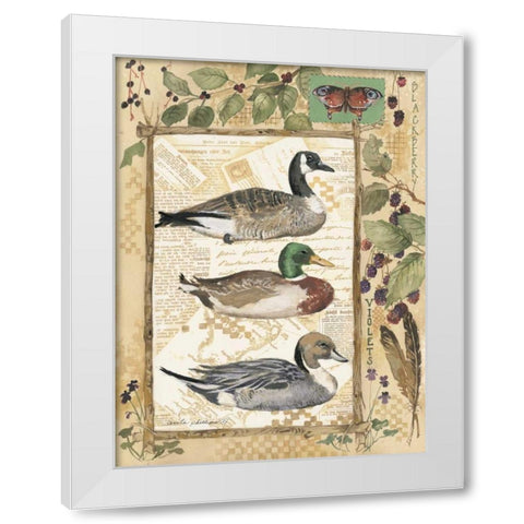 Three Ducks White Modern Wood Framed Art Print by Phillips, Anita