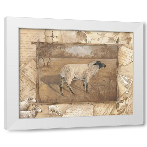 Sheep White Modern Wood Framed Art Print by Phillips, Anita
