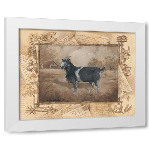 Goat White Modern Wood Framed Art Print by Phillips, Anita