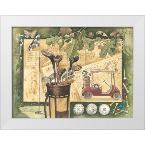 Golf Cart White Modern Wood Framed Art Print by Phillips, Anita