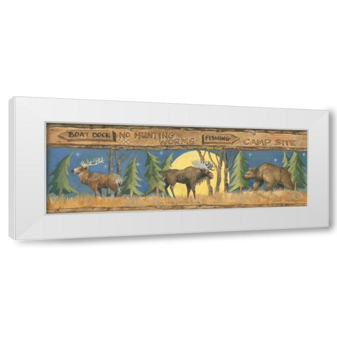 No Hunting White Modern Wood Framed Art Print by Phillips, Anita
