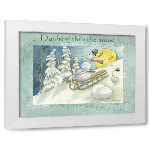 Dashing Through the Snow White Modern Wood Framed Art Print by Phillips, Anita