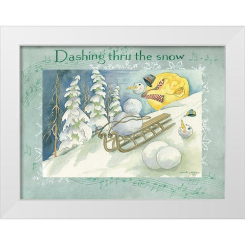 Dashing Through the Snow White Modern Wood Framed Art Print by Phillips, Anita
