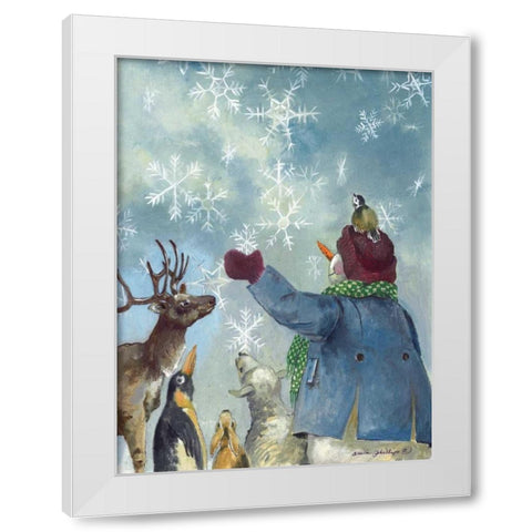 Let It Snow White Modern Wood Framed Art Print by Phillips, Anita