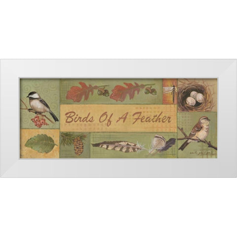 Birds of a Feather White Modern Wood Framed Art Print by Phillips, Anita