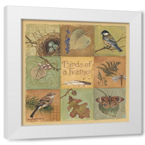 Birds of a Feather White Modern Wood Framed Art Print by Phillips, Anita