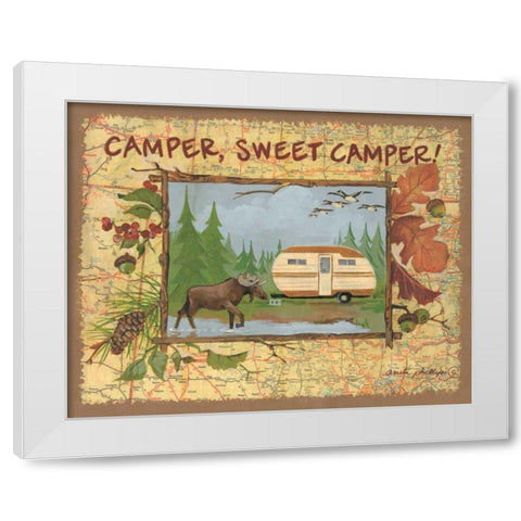 Camper Sweet Camper White Modern Wood Framed Art Print by Phillips, Anita