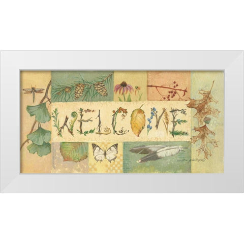 Welcome White Modern Wood Framed Art Print by Phillips, Anita