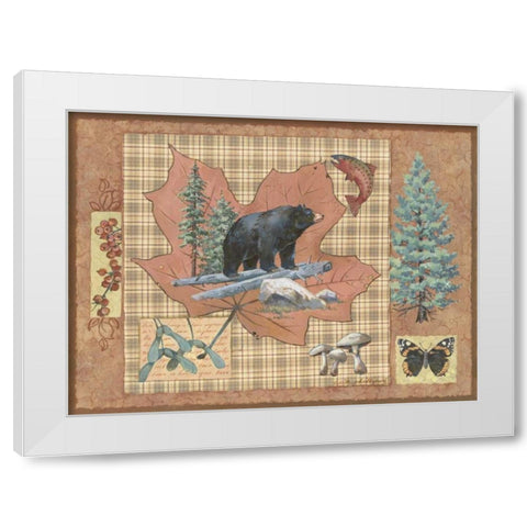 Bear Leaf White Modern Wood Framed Art Print by Phillips, Anita