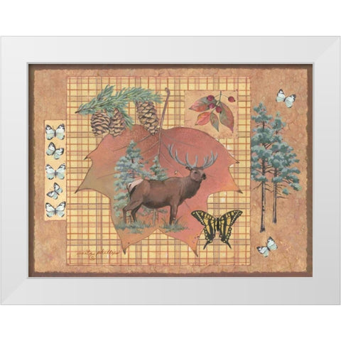 Elk Leaf White Modern Wood Framed Art Print by Phillips, Anita