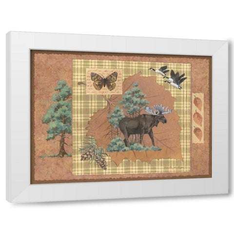 Moose Leaf White Modern Wood Framed Art Print by Phillips, Anita