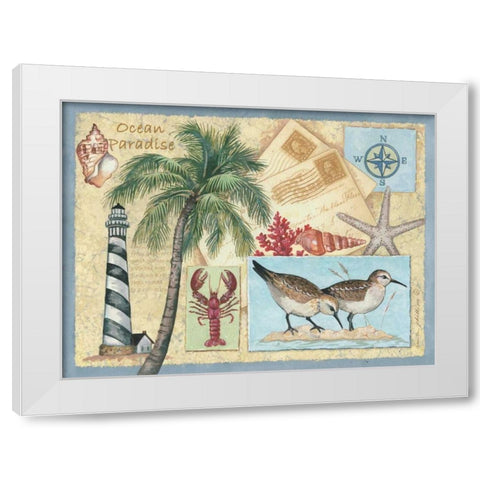 Ocean Paradise White Modern Wood Framed Art Print by Phillips, Anita
