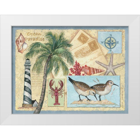 Ocean Paradise White Modern Wood Framed Art Print by Phillips, Anita