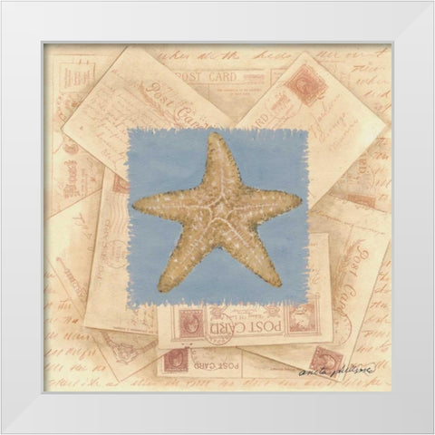 Starfish Postcard White Modern Wood Framed Art Print by Phillips, Anita