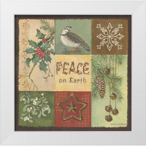 Peace on Earth White Modern Wood Framed Art Print by Phillips, Anita