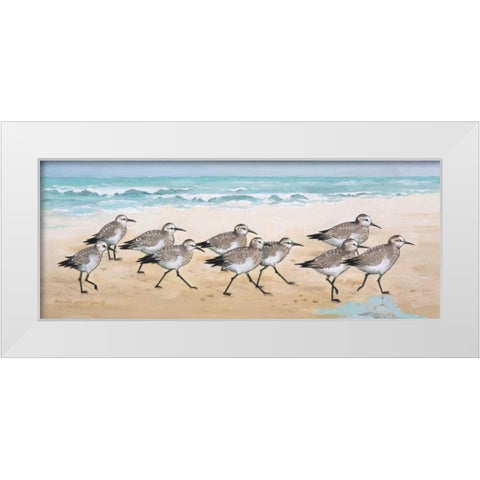Beating the Waves White Modern Wood Framed Art Print by Phillips, Anita
