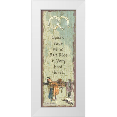 Speak Your Mind White Modern Wood Framed Art Print by Phillips, Anita