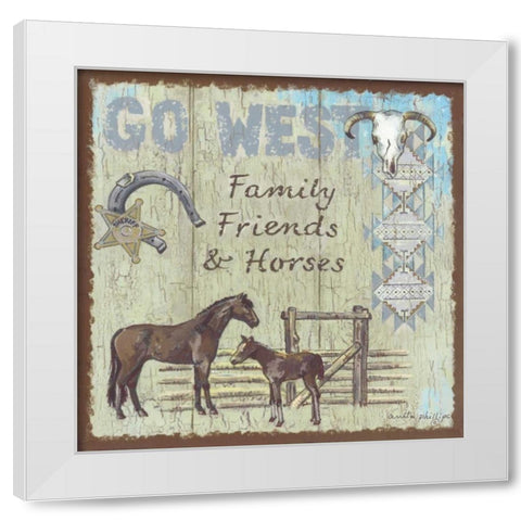 Go West White Modern Wood Framed Art Print by Phillips, Anita