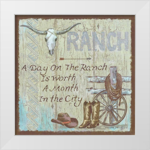 Ranch White Modern Wood Framed Art Print by Phillips, Anita