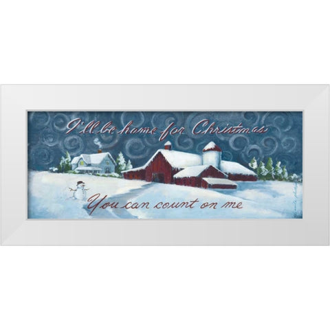 Home for Christmas White Modern Wood Framed Art Print by Phillips, Anita